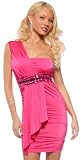 Designer Glamorous One Shoulder Jeweled Ruched Cocktail Evening Mini Dress