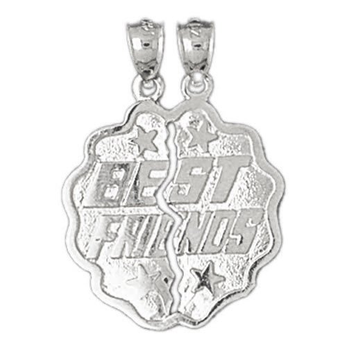 41XBR r5aUL Clevereves 14K White Gold Best Friend Pendant 3.8   Gram(s)