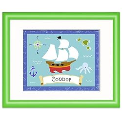 Pirates Green Personalized Print