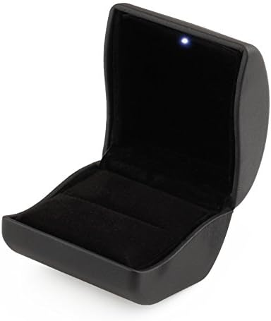 Anddas LED Lighted PU Leather Diamond Jewelry Ring Box Gift Propose Engagement