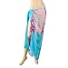 TopTie Swimwear Cover-up Sarong - Lake Blue with Floral Print