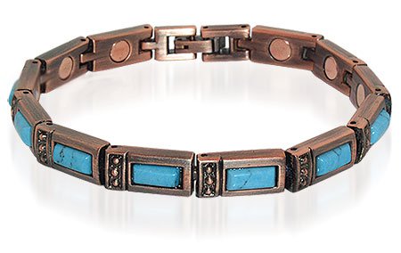 Copper Clad Turquoise Magnetic Ladies Bracelet 7.5 “