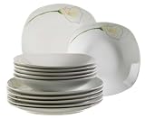 Domestic 920473 Calla Porzellan Tafelservice 12-teilig mit je 6 Teller tief und flach