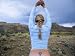 A Woman Reaches Toward the Sky at the Ghost Ranch Photographic Poster Print, 24x18