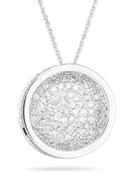 1.30-1.35 Cts Diamond Round Pendant in 14K White Gold