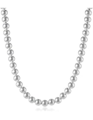 Silvertone 8mm Bead Necklace, 18"+3"