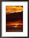 Sunset at White Beach, Boracay Island, Aklan, Philippines Framed Photographic Poster Print by Mark Daffey, 17x21