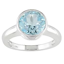 Silver Round Topaz Ring : Target
