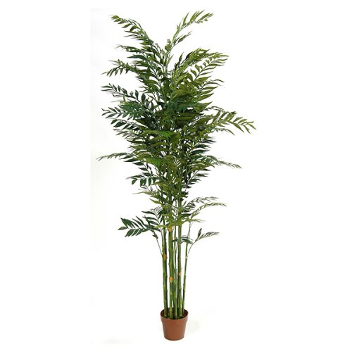 Potted Deluxe Bamboo Faux Palm Tree – 7′