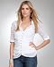 Silk Allover Ruched Blouse - BRIGHT WHITE (XS)