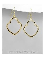 CZ Earrings In Brass