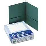 Oxford Twin Pocket Hunter Green Leatherette-Grained Portfolios 25 Count (57556)