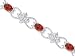 Delicate Filigree Design 7.00 carats total weight Oval Cut Garnet & White CZ Gemstone Bracelet in Sterling Silver