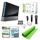 Nintendo Wii Console - Black - and Wii Fit Plus with Balance Board Bundle