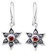 Garnet earrings, 'Poinsettias' 0.6" W 1.4" L Garnet earrings, 'Poinsettias' 0.6" W 1.4" L
