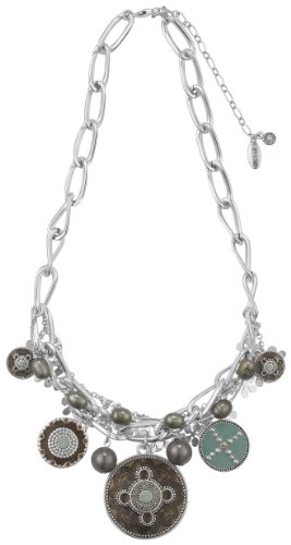 Pilgrim Damen-Halskette Spring Life Versilbert, Braun & Blau 38 cm 636-211 Preisvergleich