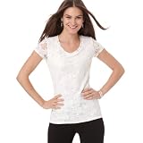 Alfani Petite Top, Short Sleeve Lace 