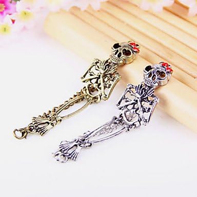 Suravitshop @@Europe and America to do the old retro skull skeleton skull eyes rested loss Heart Bangle Bracelet Silver 1PC