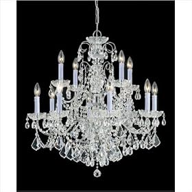 Crystorama 3228-CH-CL-SAQ Imperial 12 Light Two Tier Chandelier in Polished Chrome with... by Crystorama