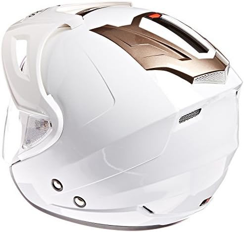 Nikko MotoRacing N83 Solid Helmet (Pearl White, Small)