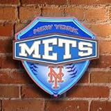 NEW YORK METS Team Logo Dual Lit NEON SHIELD WALL or WINDOW LAMP (15 Wide  13 High)