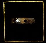 Mens Diamond Faceted Tungsten Wedding Band Ring - 6mm Size 9.5