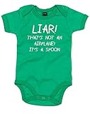 (嘘つき！それは飛行機じゃない！スプーンでしょう。) Liar! That's Not An Airplane! It's A Spoon, プリント　ベビースーツ - グリーン/白 12-18 ヶ月