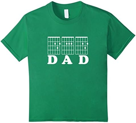 Kids F chord DAD (white) T-Shirt 4 Kelly Green