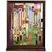 Frank Lloyd Wright Saguaro Wood Framed Stained Glass