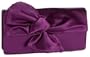 BCBGMAXAZRIA E/W Satin Bow Clutch,Dark Orchid,one size