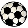 Soccer Ball Shaped Kids Rug 39" Round