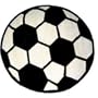 Soccer Ball Shaped Kids Rug 39" Round