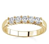 18k Yellow Gold Five-Stone Diamond Band (H/SI2, 1/2 ct. tw.)