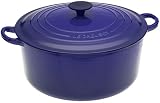 Review LE CREUSET UK LTD 173063 / Le Creuset Cast Iron 20 cm Round Casserole, Blue with Black Double Oven Glove & Blue Silicone Whisk