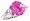 Sterling Silver Ring with 5 Carat size Pink Oval CZ with 1/4 carat Heart on each side, size 6