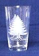 Individually Hand Etched Spruce Tree Tumbler Glass 7"H Set / 4