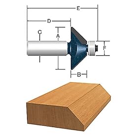 BOSCH 85597M 1-15 32-Inch Diameter 35 64-Inch Cut 45 Degree Carbide Tipped Chamfer Router... by Bosch