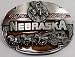 Nebraska 3-D Enamel Pewter Belt Buckle