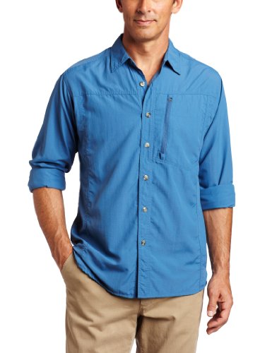 ExOfficio Men's GeoTrek'r Long Sleeve Shirt,Rainier,Medium