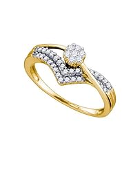 0.33CT DIAMOND FLOWER BRIDAL RING