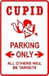 CUPID PARKING sign * street love valentine