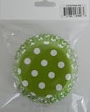 Lime Green White Polka Dot Cupcake Baking Liners 50 count
