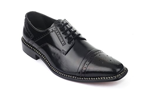 Liberty Fortune Handmade Mens Leather Classic Oxford Cap toe Lace up Dress Shoe