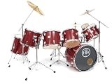 HB Predator 9 Piece Drum Set Wine Red