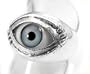 Gothic Blue Eye Sterling Silver Eyeball Ring