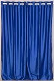 Ring Top / Grommet Top Arterian Blue Art Silk Drapes / Curtains - Made to Measure