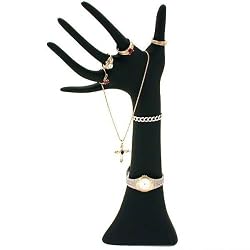 Large Black Hand Necklace Chain Ring Jewelry Showcase Display