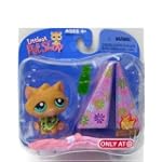 Littlest Pet Shop Exclusive Single Pack Figure Orange Kitten with Bandana & Tent