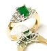 14k Two-tone Genuine Columbian Emerald & Diamond Engagement Ring - Size 7.0 (Clearance Priced)