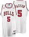 Men`s Chicago Bulls #5 John Paxson White Swingman Jersey